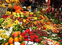 La Boqueria, fantastisk marked i Barcelona, Spania