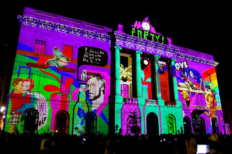 Barnefestival og lysfestival i Barcelona, Spania